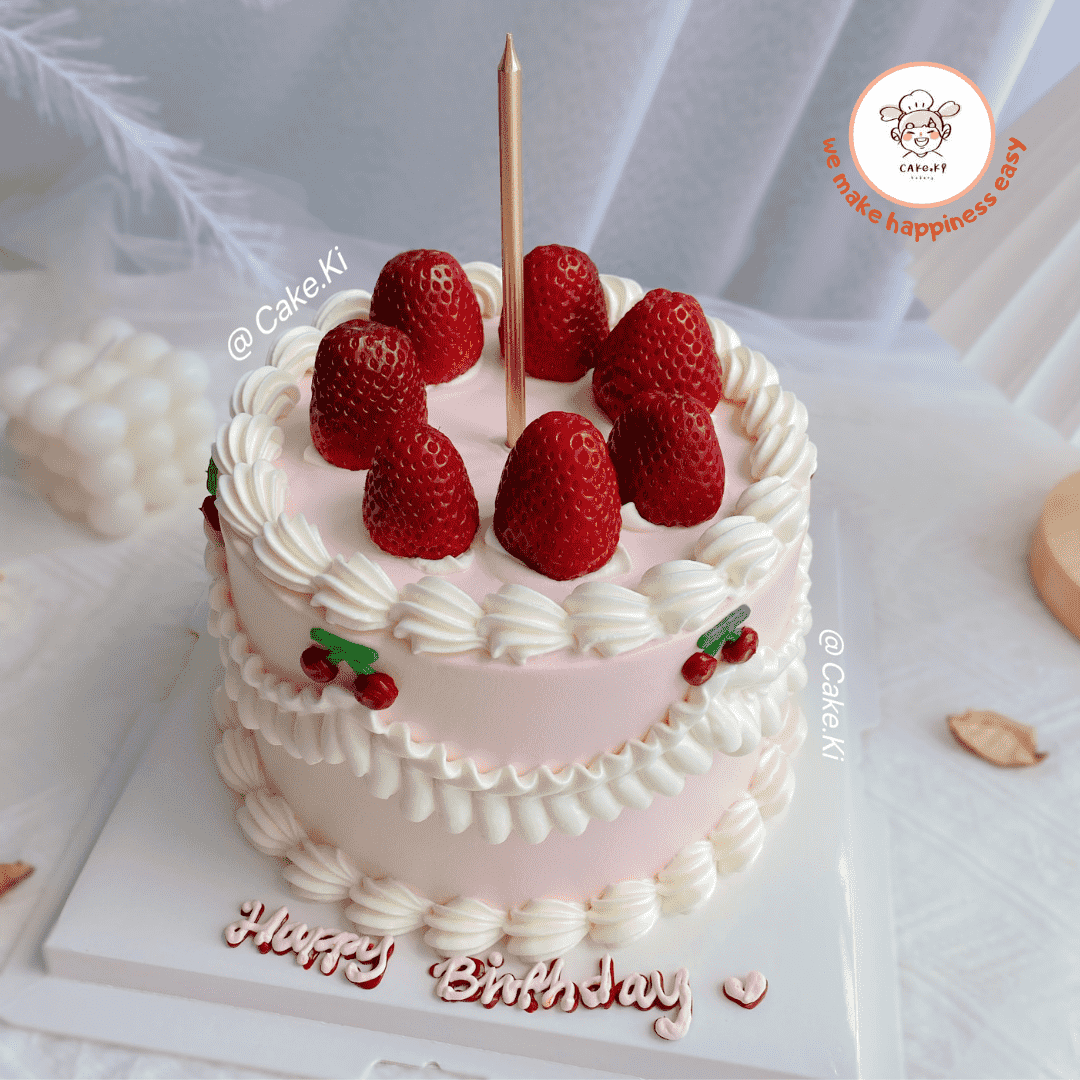 Cake Ki Bakery | (2 Days Pre-Order) Vintage Series with Strawberry Design F