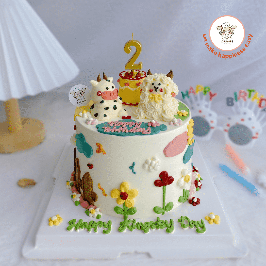Cake Ki Bakery | (3 Days Pre-Order) Cute Cow & Little Sheep Design 
