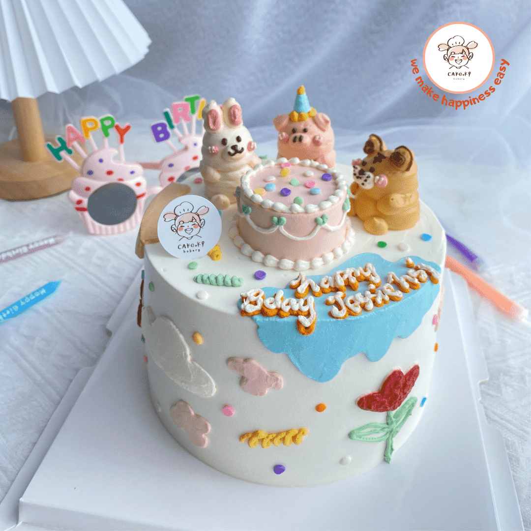 Cake Ki Bakery | (4 Days Pre-Order) Little Cute Party Animals Design