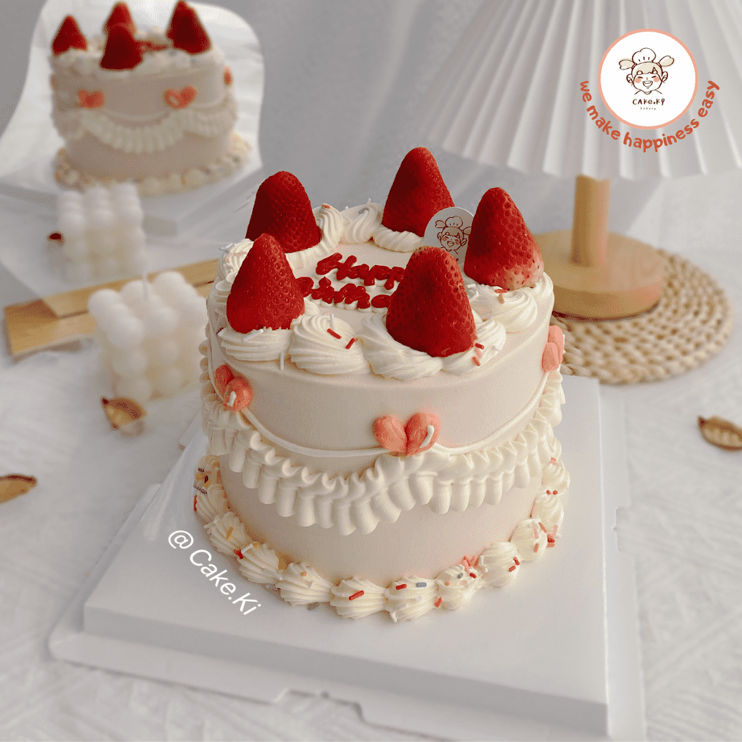 Cake Ki Bakery | (2 Days Pre-Order) Vintage Series with Strawberry Design D